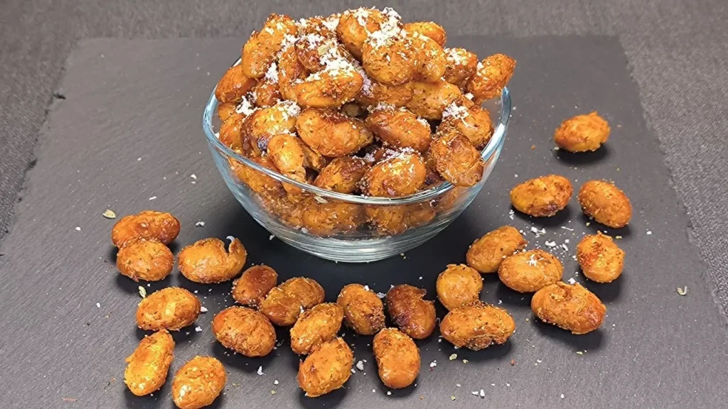 Alubias súper crujientes sabor pizza en freidora de aire. Un snack saludable, crujiente y fácil de hacer en casa. ¡Entra ya!